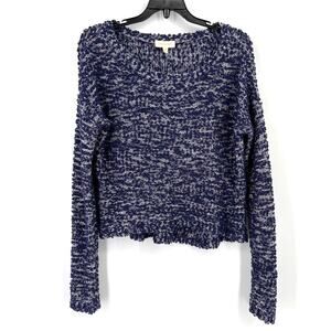 Modcloth Cropped Marled Blue Sweater Womens Size Small